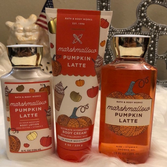Bath & Body Works Other - NWT Bath & Body Work Marshmallow Pumpkin Latte Set w/ Lotion, Shower Gel & Cream
